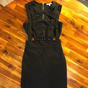 Black cutout bodycon mini dress